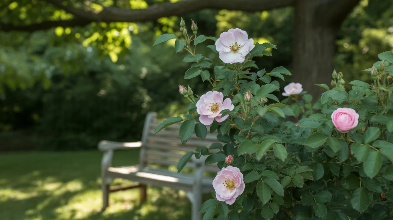 Dzika róża w ogrodzie – sadzenie, cięcie i właściwości lecznicze Dzika róża kwitnie w ogrodzie, zachęcając do relaksu.