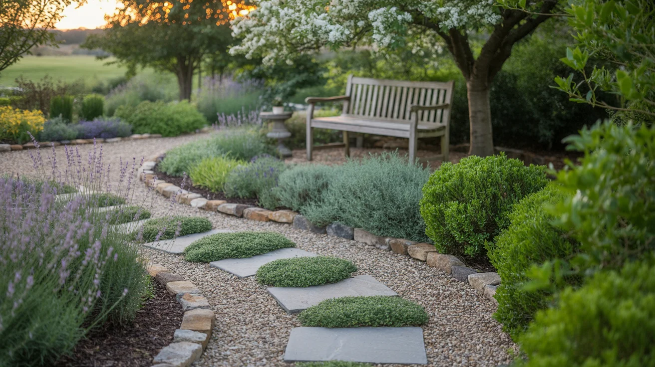 Ścieżki ogrodowe z drewna, kamienia i żwiru