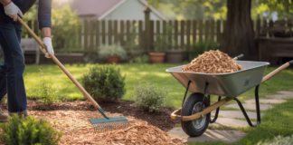 Zrębki drzewne mulczowanie: kompost i użycie